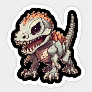 Horrific Chibi T-Rex Isometric Dinosaur Sticker